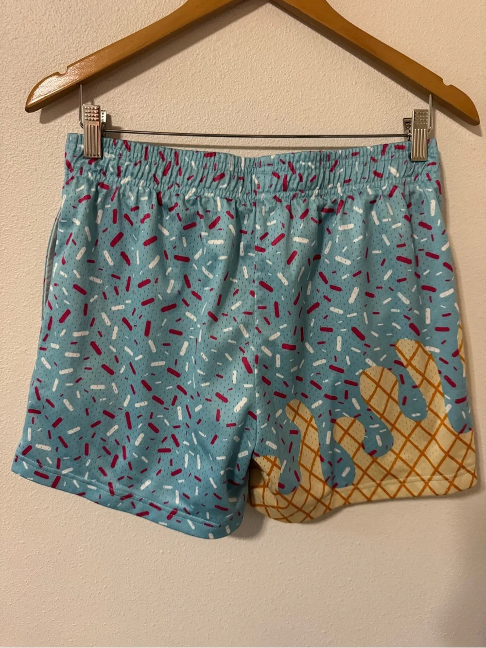 Baseball Lifestyle 101 Ice Cream Shorts Cotton Candy Blue Sprinkle Pockets-Small